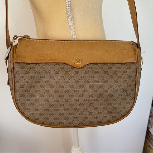 VINTAGE Gucci GG shoulder bag tan beige - Picture 3 of 16